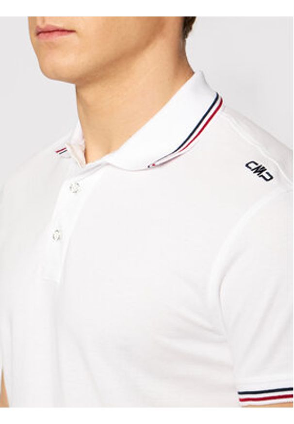 CMP Polo 39D8367 Biały Regular Fit. Typ kołnierza: polo. Kolor: biały. Materiał: bawełna