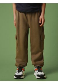 4f - 4F Spodnie dresowe cargo chłopięce - brązowe 164 (13-14 lat). Okazja: na co dzień. Kolor: brązowy. Materiał: dresówka. Sezon: lato. Styl: casual, sportowy #2