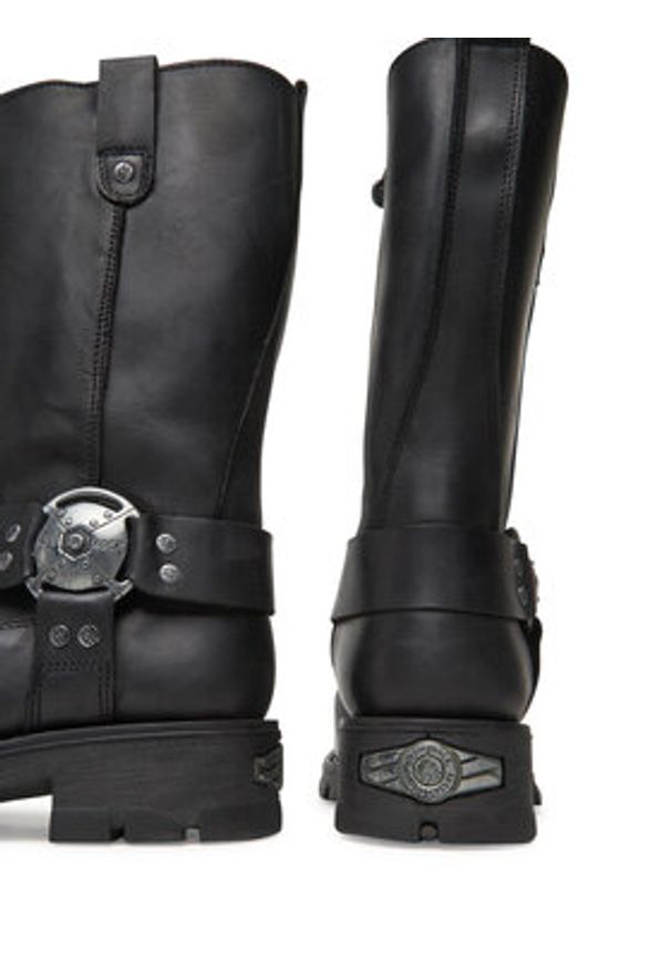 NEW ROCK Kozaki M-7610-S1 Czarny. Kolor: czarny. Materiał: skóra. Styl: rockowy