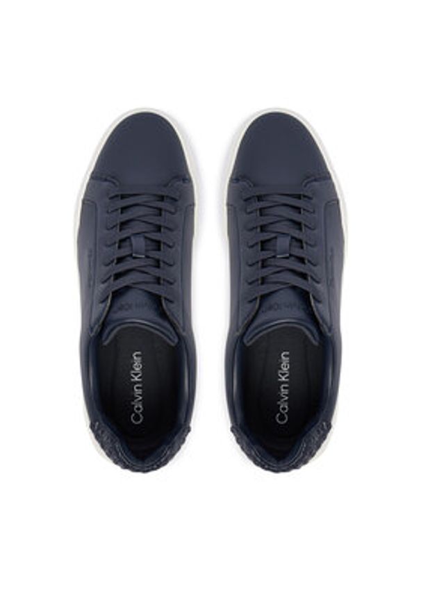 Calvin Klein Sneakersy Chunky Cupsole Laceup Lth Bt Aop HM0HM02070 Granatowy. Kolor: niebieski. Materiał: skóra