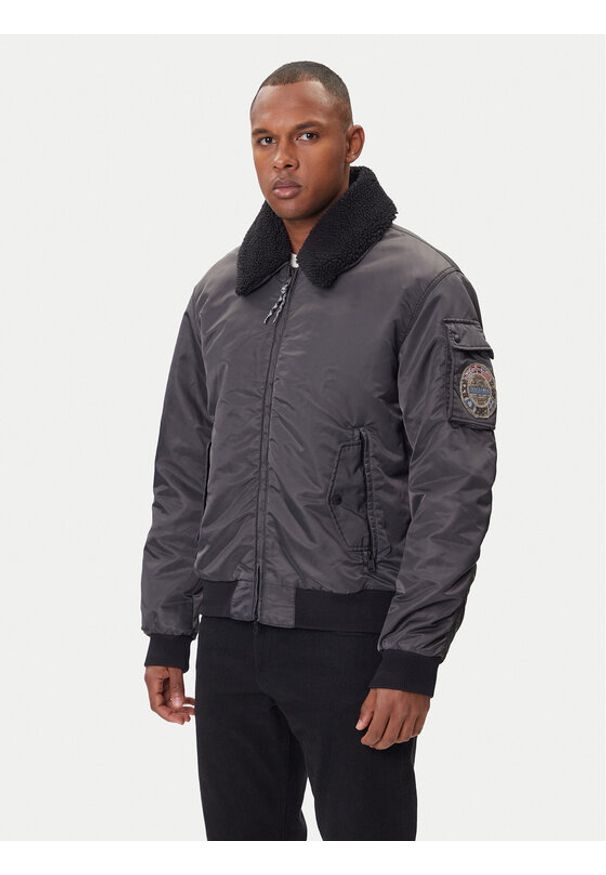 Napapijri Kurtka bomber A-Nemes NP0A891X Czarny Regular Fit. Kolor: czarny. Materiał: syntetyk