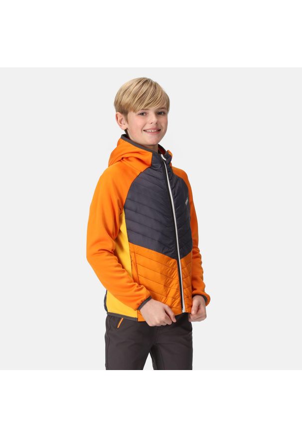 Kielder VII Regatta dziecięca turystyczna kurtka hybrydowa. Kolor: pomarańczowy. Materiał: poliamid