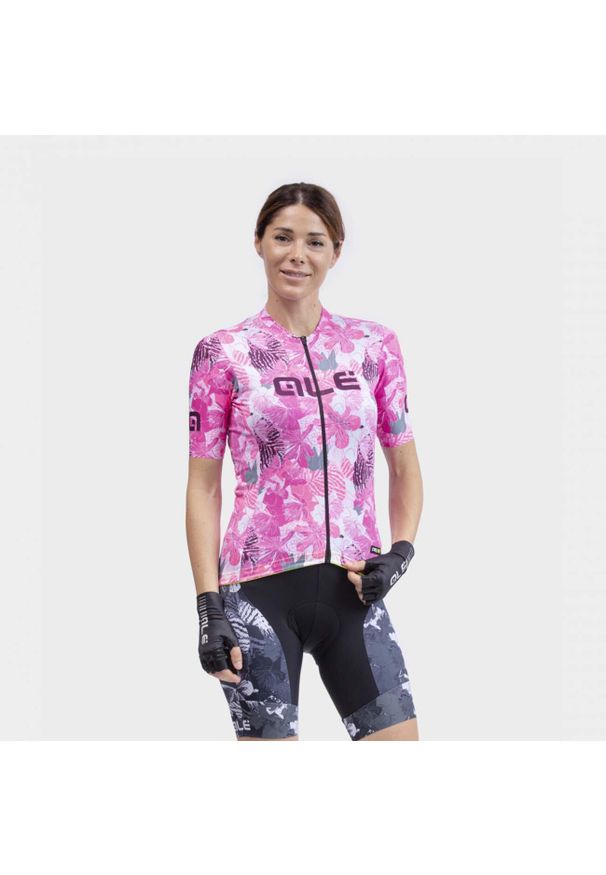 ALÉ CYCLING - Koszulka rowerowa damska Alé Maglia Donna MC Amazzonia. Kolor: wielokolorowy, szary, różowy, czerwony. Sport: kolarstwo