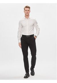 Calvin Klein Koszula K10K112301 Biały Slim Fit. Kolor: biały. Materiał: bawełna