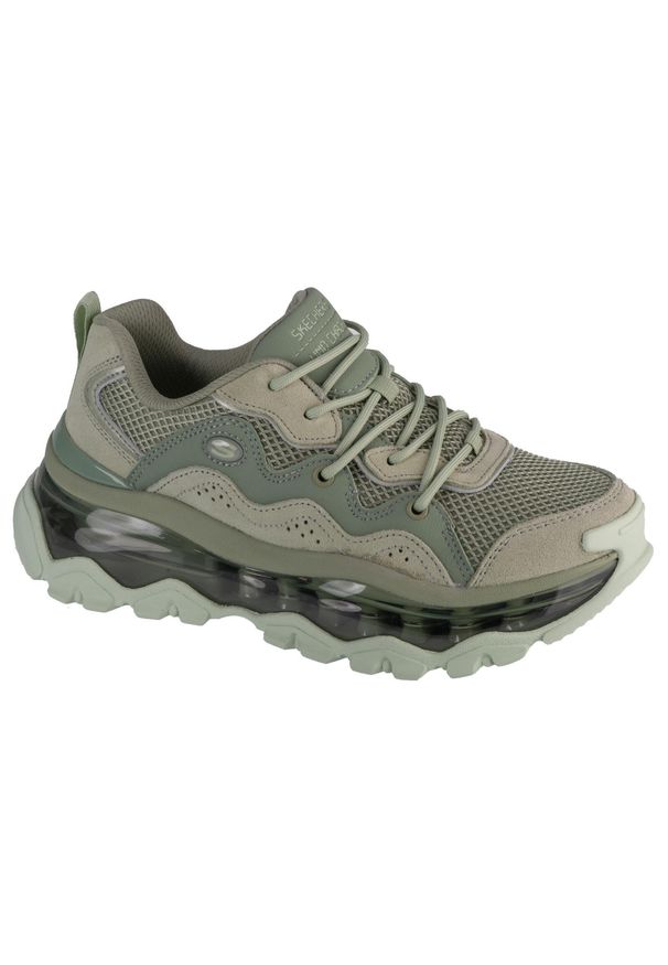 skechers - Buty do chodzenia damskie Skechers Uno Chaos. Kolor: zielony. Materiał: zamsz, materiał, syntetyk. Szerokość cholewki: normalna. Sport: turystyka piesza