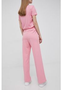 Tommy Jeans spodnie DW0DW12947.PPYY damskie kolor różowy gładkie. Stan: podwyższony. Kolor: różowy. Materiał: bawełna. Wzór: gładki #3