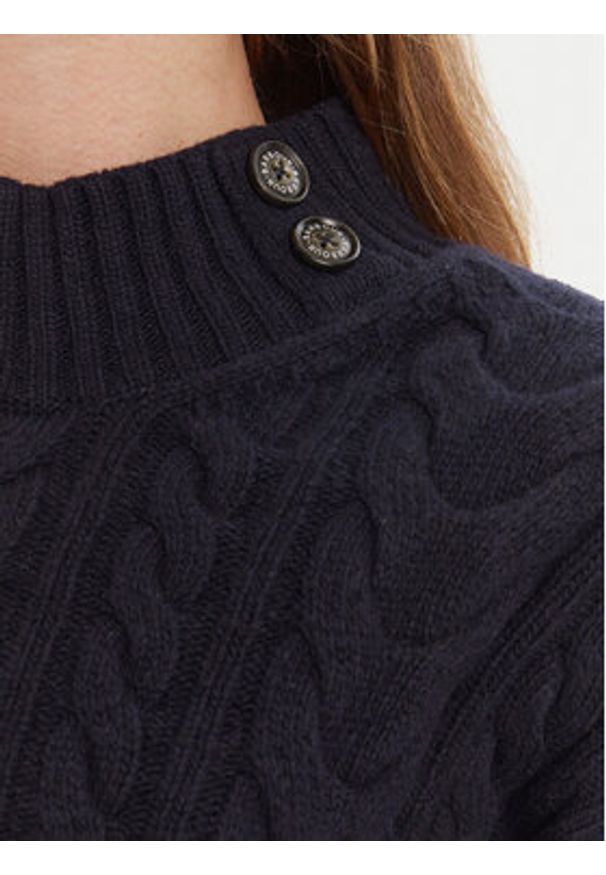 Barbour Sukienka dzianinowa Belford LDR0946NY73 Granatowy Regular Fit. Kolor: niebieski. Materiał: wełna