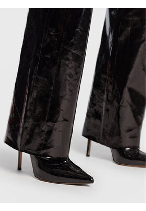 GESTUZ - Gestuz Spodnie skórzane Gocha 10906553 Czarny Wide Leg. Kolor: czarny. Materiał: skóra