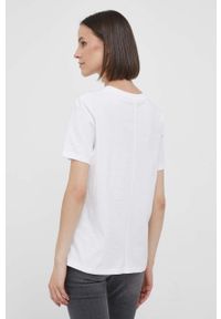 TOMMY HILFIGER - Tommy Hilfiger t-shirt bawełniany kolor biały. Okazja: na co dzień. Kolor: biały. Materiał: bawełna. Wzór: gładki, aplikacja. Styl: casual #4