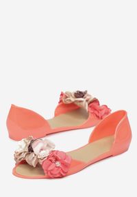Born2be - Różowe Balerinki Lamedella. Nosek buta: otwarty. Zapięcie: bez zapięcia. Kolor: różowy. Materiał: guma. Wzór: aplikacja, kwiaty. Obcas: na płaskiej podeszwie