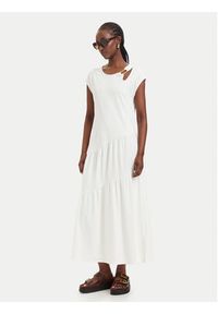 Liu Jo Sport Sukienka codzienna TA6237 J3855 Kremowy Relaxed Fit. Okazja: na co dzień. Kolor: kremowy. Materiał: bawełna. Typ sukienki: proste, sportowe. Styl: sportowy, casual #4