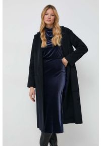MAX&Co. płaszcz z domieszką wełny kolor granatowy przejściowy oversize. Kolor: niebieski. Materiał: wełna. Styl: klasyczny #5