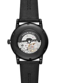 Emporio Armani zegarek AR60012 męski kolor czarny. Kolor: czarny. Materiał: skóra, materiał