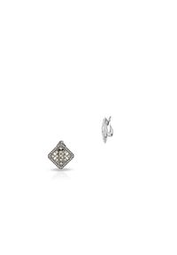 W.KRUK - Klipsy srebrne z markasytami. Materiał: srebrne. Kolor: srebrny. Wzór: aplikacja, geometria #1