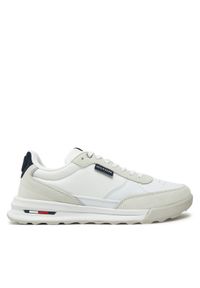 TOMMY HILFIGER - Tommy Hilfiger Sneakersy Retro Runner Mix Rwb FM0FM05371 Biały. Kolor: biały. Materiał: skóra #1