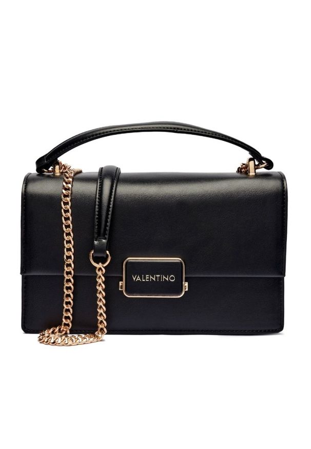 Valentino by Mario Valentino - VALENTINO Czarna stylowa damska torebka Alpheus Flap Bag. Kolor: czarny. Styl: elegancki. Rodzaj torebki: na ramię