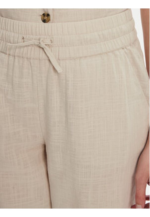 Vero Moda Spodnie materiałowe Caia 10333796 Beżowy Wide Leg. Kolor: beżowy. Materiał: bawełna