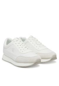 Calvin Klein Jeans Sneakersy Retro Runner Low Laceup Canvas YW0YW01888 Biały. Kolor: biały. Materiał: materiał