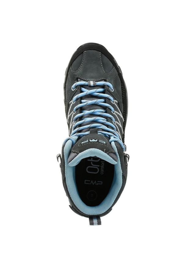 Buty trekkingowe damskie CMP Rigel Mid WP. Wysokość cholewki: za kostkę. Zapięcie: sznurówki. Kolor: szary. Materiał: skóra, syntetyk, materiał. Szerokość cholewki: normalna