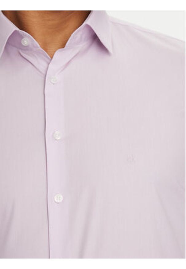 Calvin Klein Koszula K10K108229 Fioletowy Slim Fit. Kolor: fioletowy. Materiał: bawełna