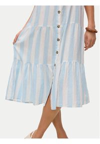 Vero Moda Sukienka letnia Linn 10322614 Błękitny Regular Fit. Kolor: niebieski. Materiał: wiskoza, len. Sezon: lato #3