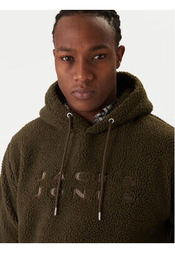 Jack & Jones Bluza Flare Teddy 12285678 Zielony Relaxed Fit. Kolor: zielony. Materiał: syntetyk