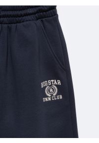 Big-Star - Spodnie damskie dresowe wide granatowe Madelinap 403. Kolor: niebieski. Materiał: dresówka. Długość: długie. Wzór: haft