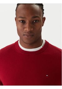 TOMMY HILFIGER - Tommy Hilfiger Sweter MW0MW28046 Czerwony Regular Fit. Kolor: czerwony. Materiał: bawełna #5