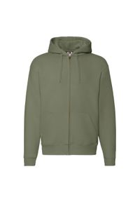 FRUIT OF THE LOOM - Kurtka Z Kapturem Premium Dla Dorosłych Unisex. Typ kołnierza: kaptur. Kolor: zielony