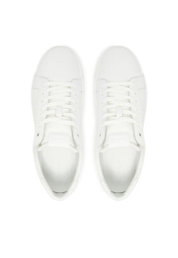Calvin Klein Sneakersy Low Top Lace Up Lth HM0HM01971 Biały. Kolor: biały. Materiał: skóra