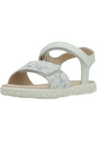 Geox - Sandały GEOX J SANDAL HAITI GIRL Biały. Kolor: biały. Materiał: syntetyk, skóra. Sport: turystyka piesza