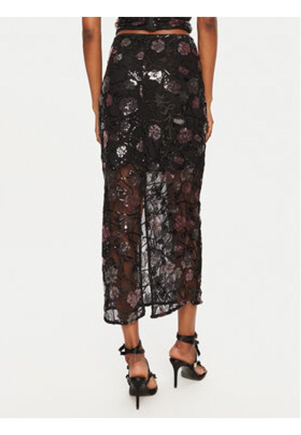 ROTATE Spódnica maxi 113310100 Czarny Regular Fit. Kolor: czarny. Materiał: syntetyk