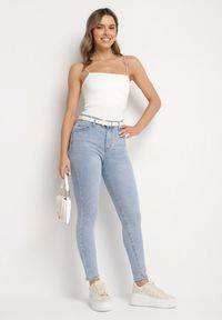 Born2be - Niebieskie Jeansy o Kroju Skinny z Efektem Push Up Taneloria. Okazja: na co dzień. Kolor: niebieski. Styl: casual