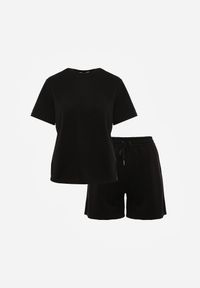 Renee - Czarny Bawełniano-Wiskozowy Komplet Sportowy T-shirt i Szorty Areinna. Kolor: czarny. Materiał: wiskoza, bawełna #3