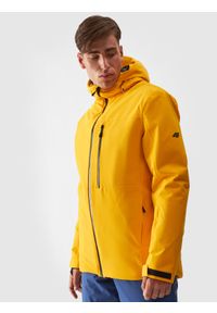 4f - 4F Kurtka narciarska membrana 15000 męska - żółta 3XL. Typ kołnierza: kaptur. Kolor: żółty. Materiał: włókno, dzianina, materiał, tkanina, poliester. Długość: długie. Wzór: aplikacja. Sezon: zima. Styl: klasyczny #1