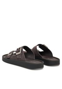 Calvin Klein Klapki Ergon Double Bar Sandal Su HM0HM02094 Brązowy. Kolor: brązowy. Materiał: zamsz, skóra #2