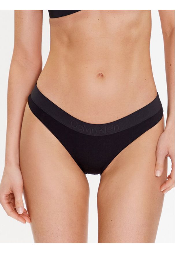 Calvin Klein Swimwear Dół od bikini KW0KW02032 Czarny. Kolor: czarny. Materiał: syntetyk