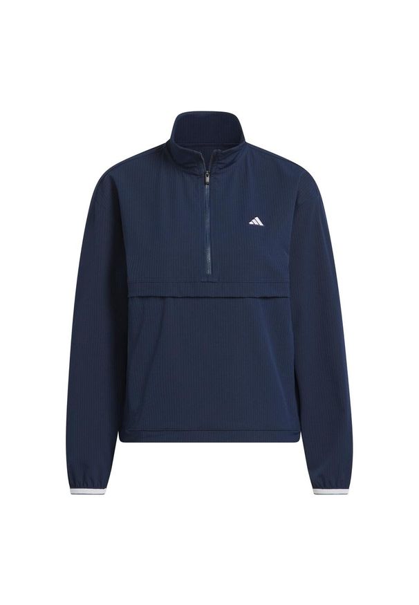 Adidas - Kurtka z krótkim suwakiem Go-to. Typ kołnierza: golf. Kolor: niebieski. Długość: krótkie. Sport: golf