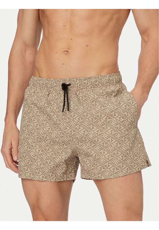 EA7 Emporio Armani Szorty kąpielowe 7M001677 AF21249 M6233 Beżowy Regular Fit. Kolor: beżowy. Materiał: syntetyk