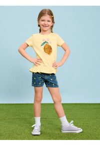 Sinsay - Szorty jeansowe z haftowanymi owocami - granatowy. Kolor: niebieski. Materiał: jeans. Wzór: haft