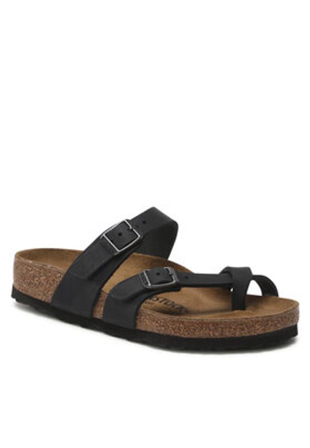 Birkenstock Japonki Mayari 0171481 Czarny. Kolor: czarny. Materiał: nubuk, skóra