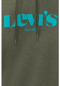 Levi's® - Levi's Bluza bawełniana męska kolor zielony z kapturem z nadrukiem. Okazja: na spotkanie biznesowe. Typ kołnierza: kaptur. Kolor: zielony. Materiał: bawełna. Wzór: nadruk. Styl: biznesowy #6