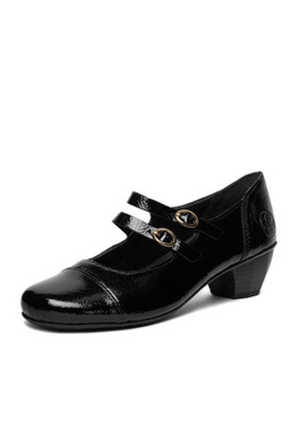 Rieker Półbuty 41758-00 Czarny. Kolor: czarny. Materiał: lakier, skóra