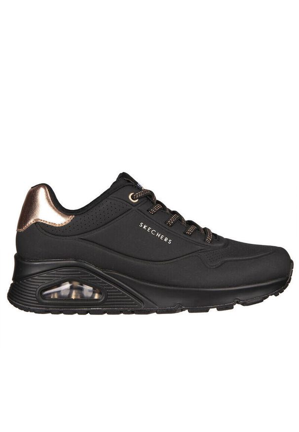 skechers - Sneakersy damskie Skechers Uno-Shimmer Away. Kolor: czarny. Materiał: tkanina, guma, syntetyk, materiał. Model: Skechers Sport. Sport: turystyka piesza