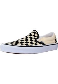 Buty Vans Classic Slip-On czarne damskie. Okazja: na co dzień. Zapięcie: bez zapięcia. Kolor: wielokolorowy, biały, czarny. Materiał: guma. Model: Vans Classic #1