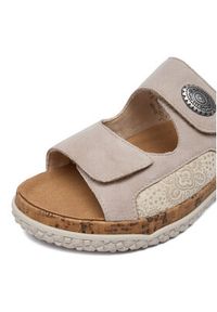 Rieker Klapki CEO-V0302-60 Beżowy. Kolor: beżowy. Materiał: zamsz, skóra #2