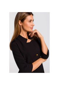 Stylove - Sukienka marynarka elegancka żakietowa asymetryczna midi czarna. Okazja: do pracy, na spotkanie biznesowe. Kolor: czarny. Typ sukienki: asymetryczne. Styl: elegancki. Długość: midi #4