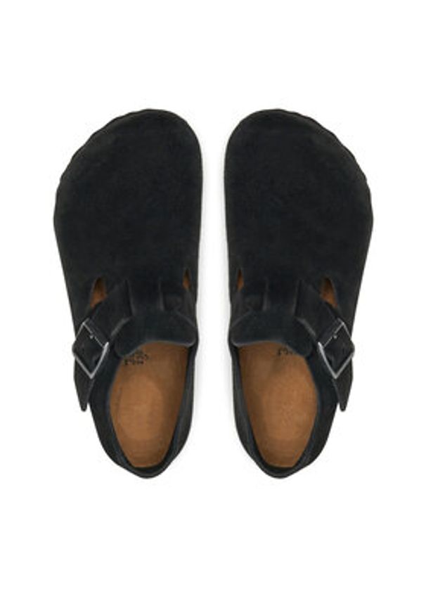 Birkenstock Półbuty London 1028103 Czarny. Kolor: czarny. Materiał: welur, skóra