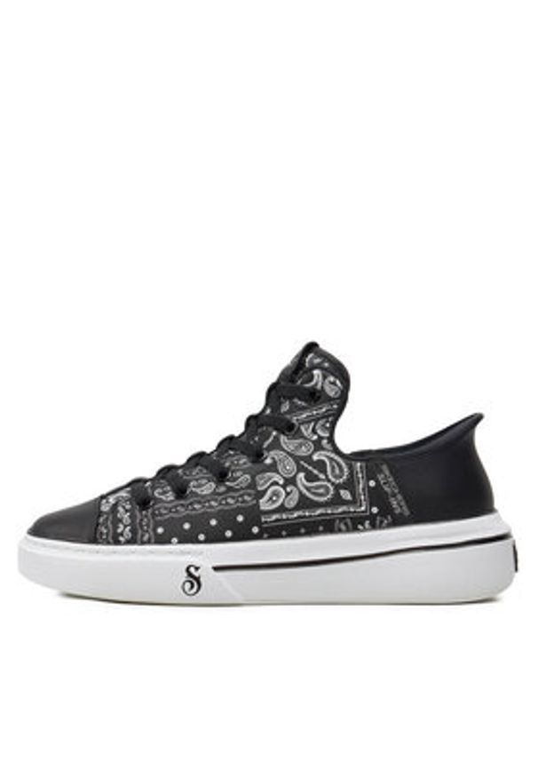 skechers - Skechers Sneakersy Snoop One-Double G 251017/BKW Czarny. Kolor: czarny. Materiał: skóra