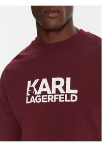 Karl Lagerfeld - KARL LAGERFELD Bluza 705091 554917 Bordowy Regular Fit. Typ kołnierza: dekolt w karo. Kolor: czerwony. Materiał: bawełna